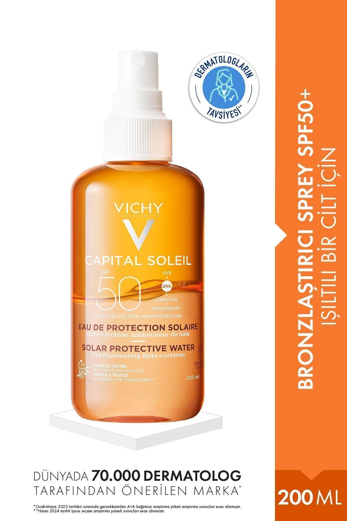 VICHY Capital Soleil Spf 50 Bronzlaştırıcı Güneş Koruyucu Sprey 200 ml