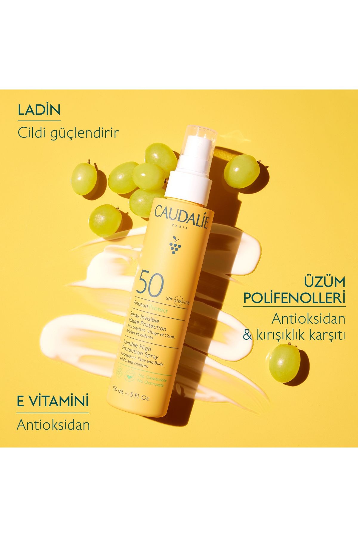 CAUDALİE Vinosun Yüksek Koruma Sağlayan Güneş Spreyi SPF50 150 ml