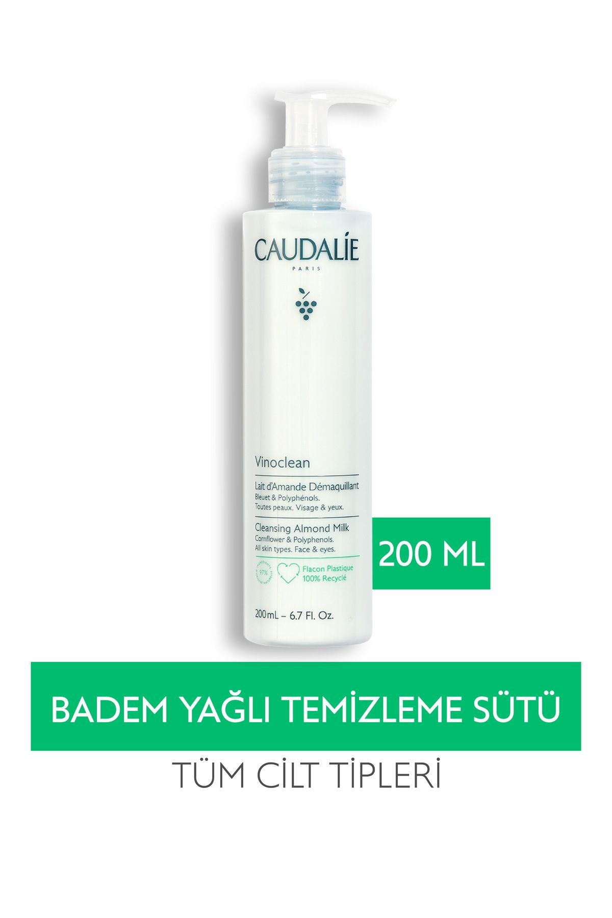 CAUDALİE Vinoclean Badem Yağlı Temizleme Sütü 200 ml