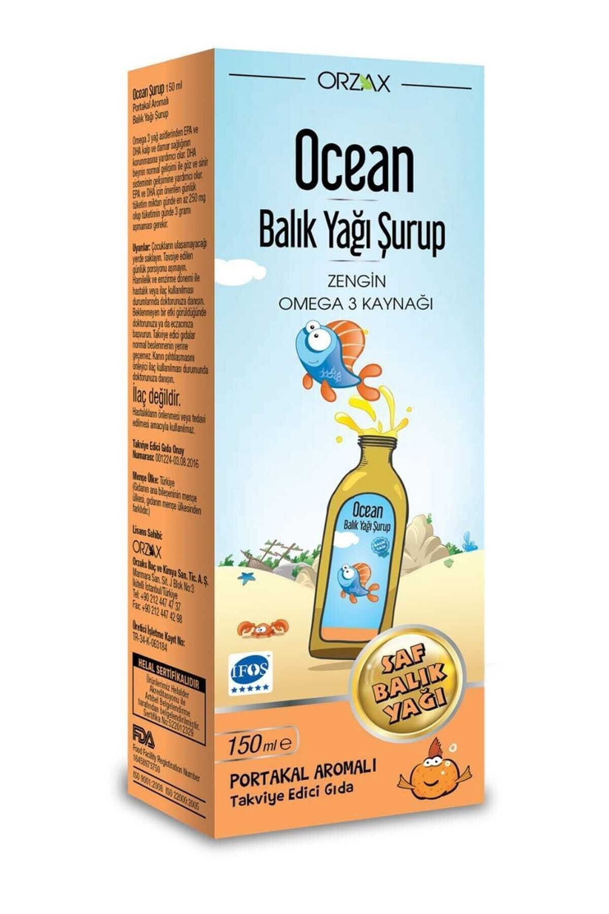 ORZAX Ocean Balık Yağı Şurup 150ml Portakal Aromalı