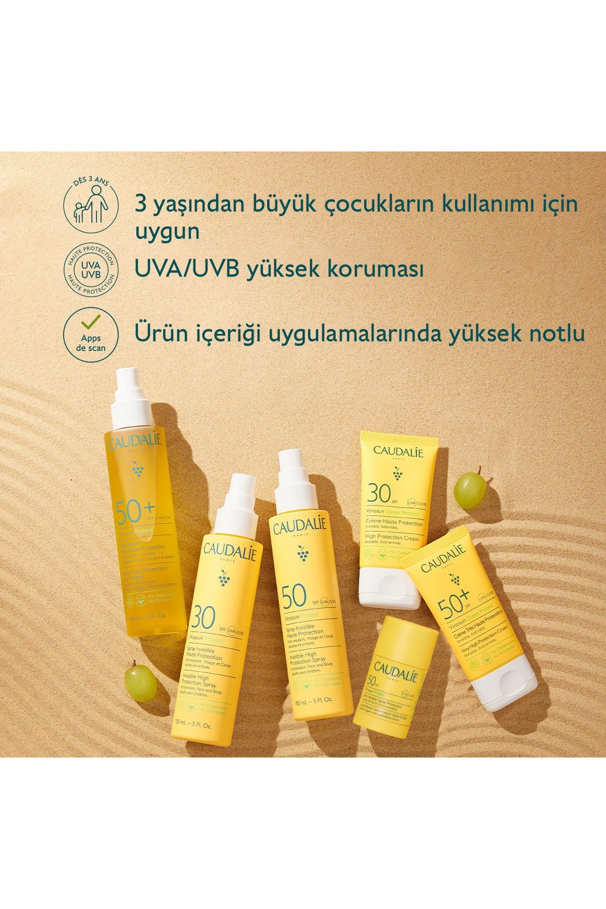 CAUDALİE Vinosun Yüksek Koruma Sağlayan Güneş Spreyi SPF50 150 ml