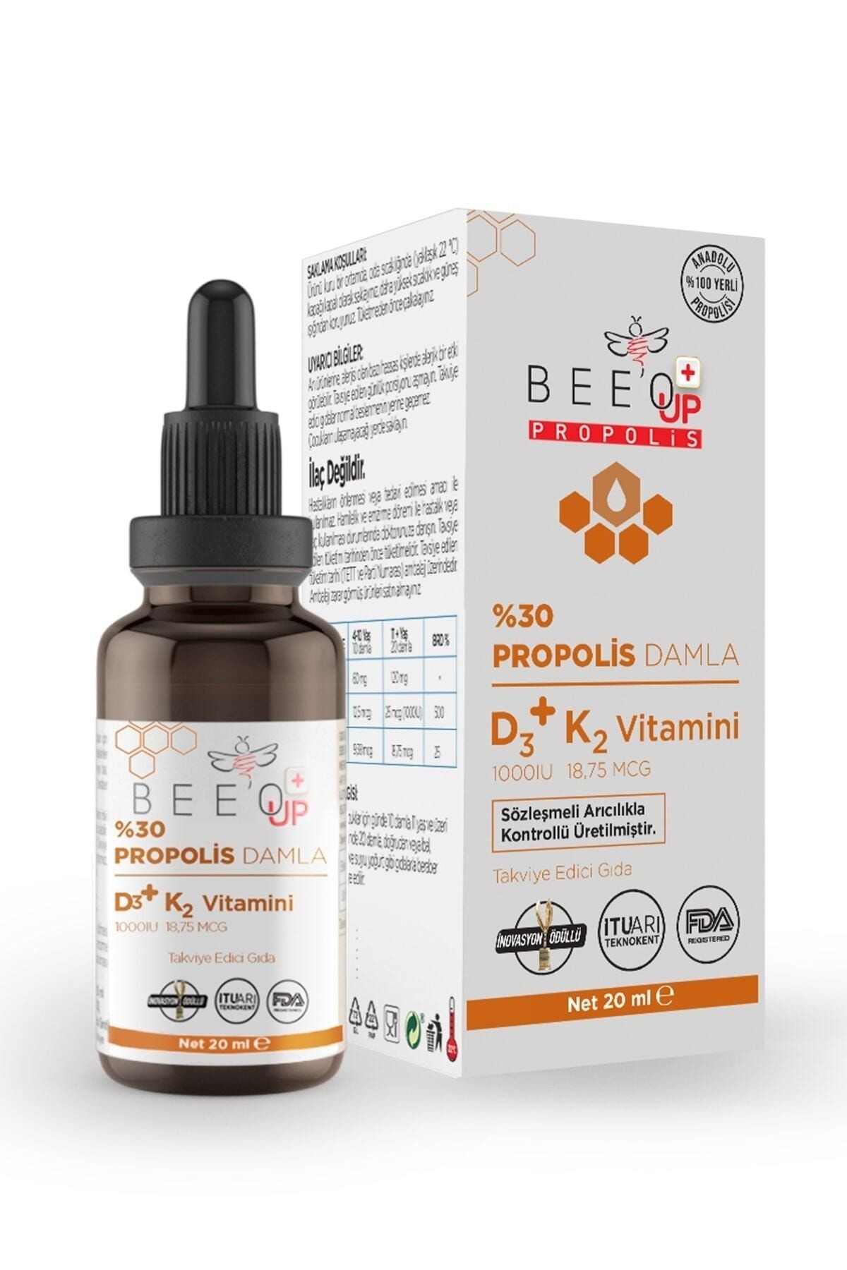 BEE'O UP Propolis D3+k2 Damla