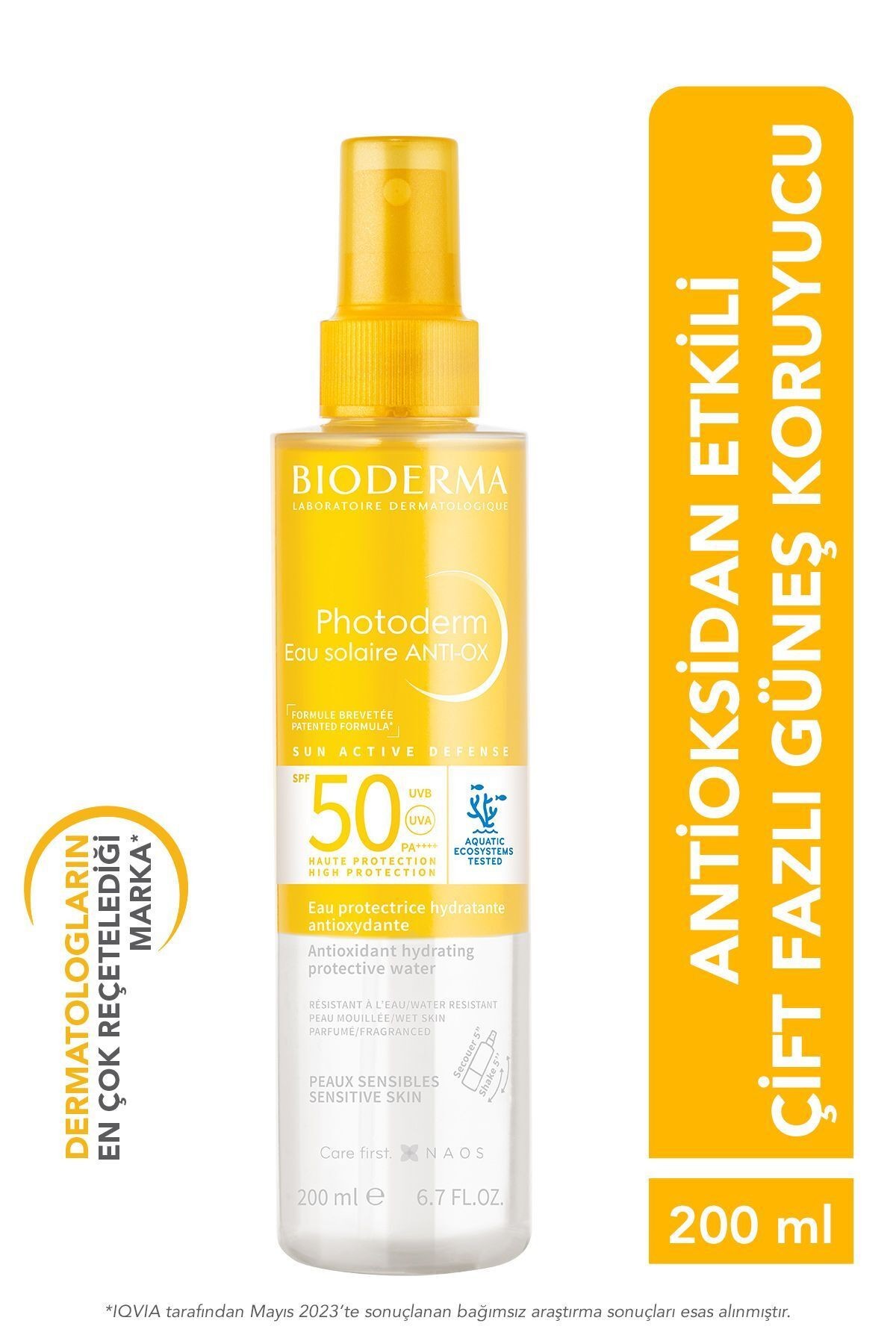 BİODERMA Photoderm Anti OX Sun Protective Water SPF50 Yaşlanma Karşıtı Antioksidan Güneş Koruyucu 200 ml