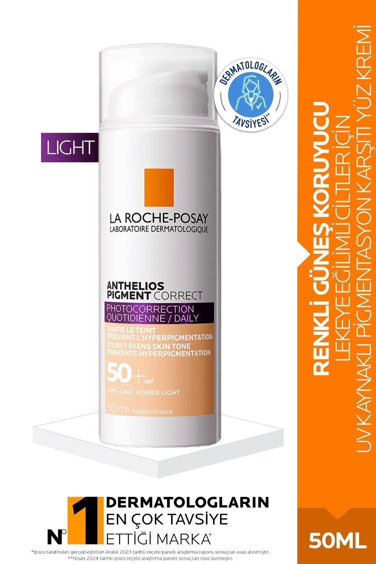 LA ROCHE POSAY Anthelios Pigment Correct Güneş Koruyucu Spf50+ 50 Ml - Light