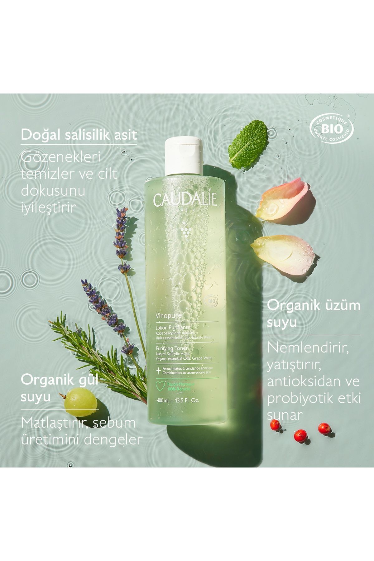 CAUDALİE Vinopure Akne Karşıtı Arındırıcı Tonik 200 ml