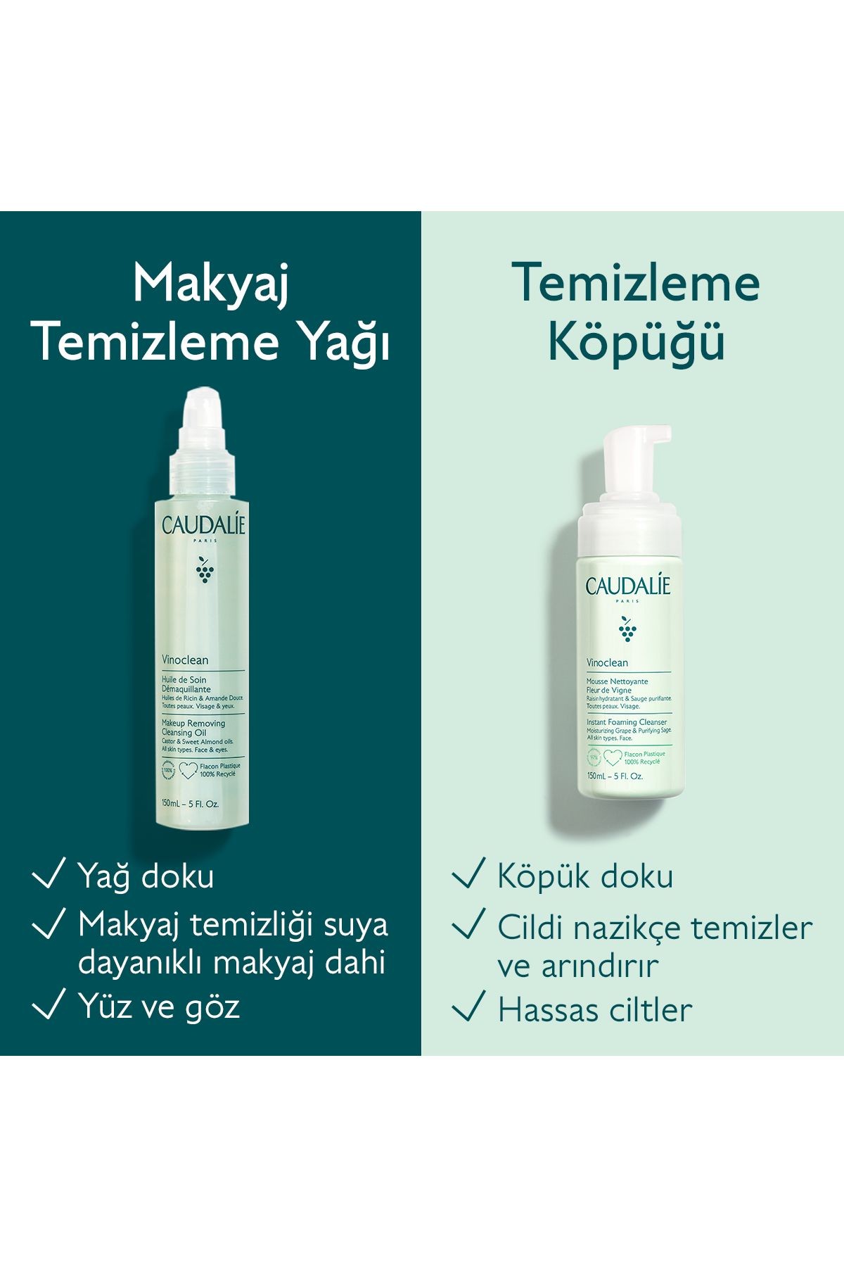 CAUDALİE Vinoclean Makyaj Temizleme Yağı 150 ml