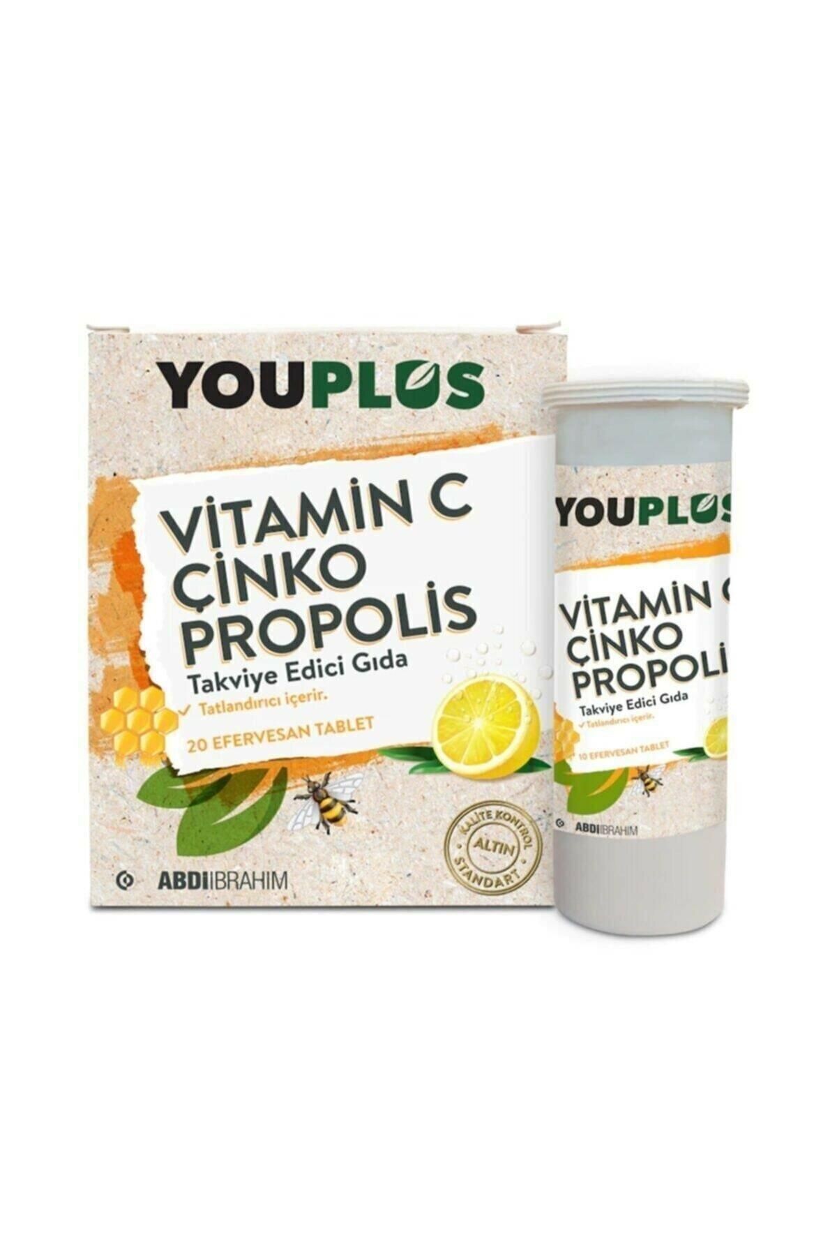 YOUPLUS Vitamin C Çinko Propolis 20 Efervesan Tablet