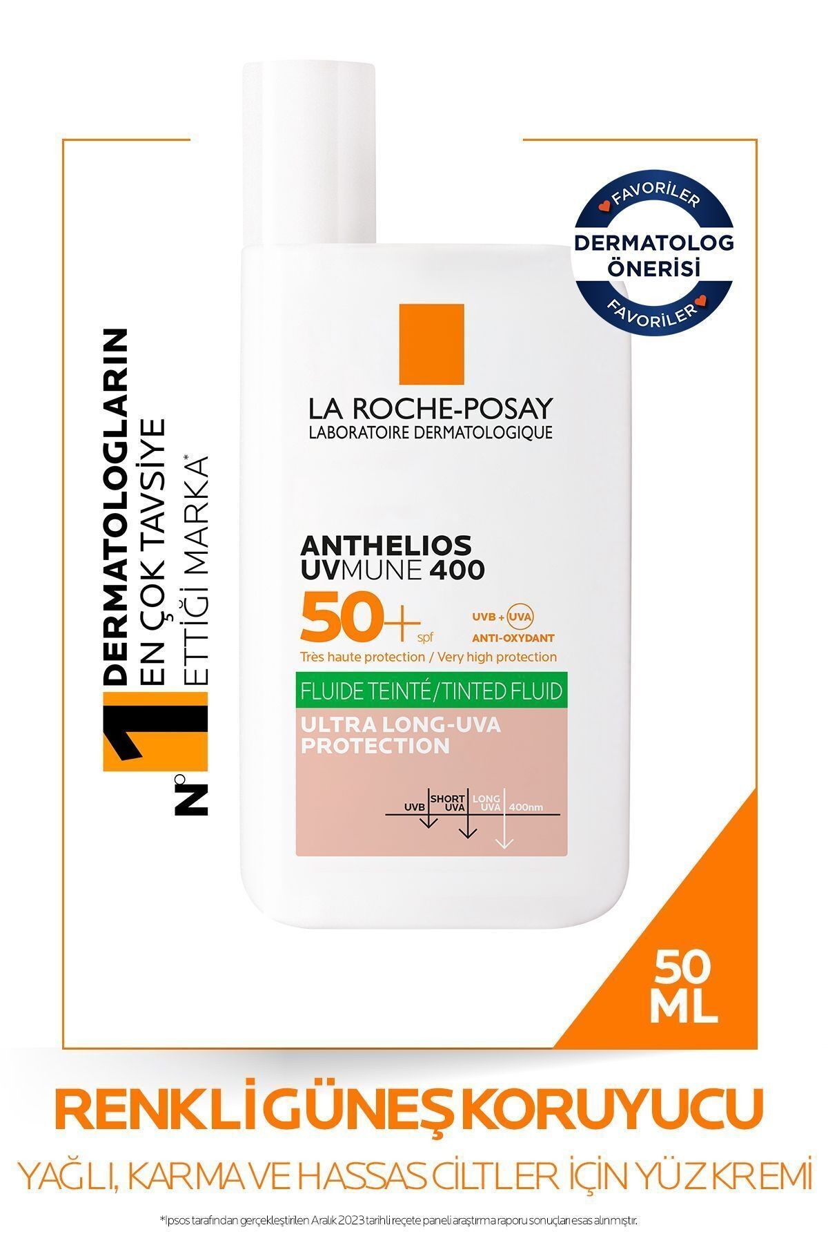 LA ROCHE POSAY Anthelios Oil Control Fluid Renkli Yüz Güneş Kremi 50 ml