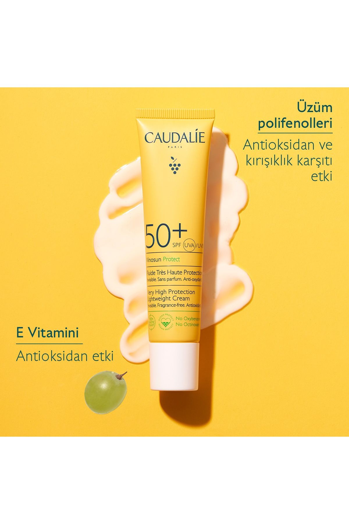 CAUDALİE Vinosun Spf50+ Ocean Protect Güneş Koruyucu Krem 40 Ml