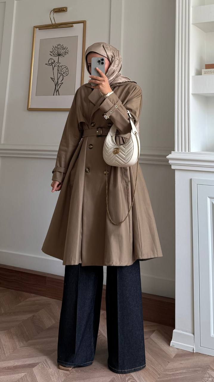 Mevsimlik Flowy Trençkot