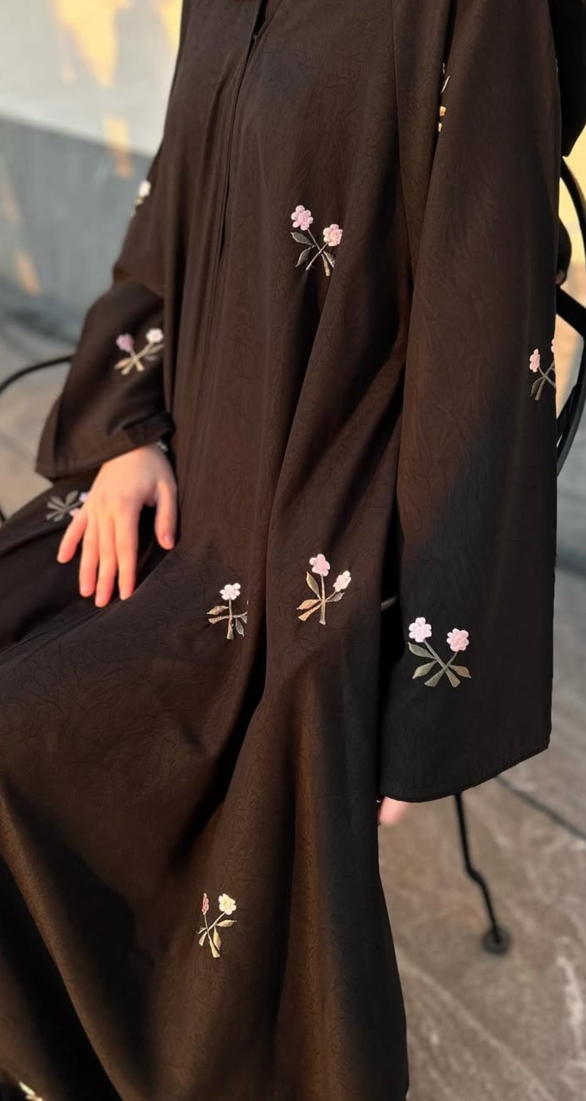 Çiçekli Katar Abaya