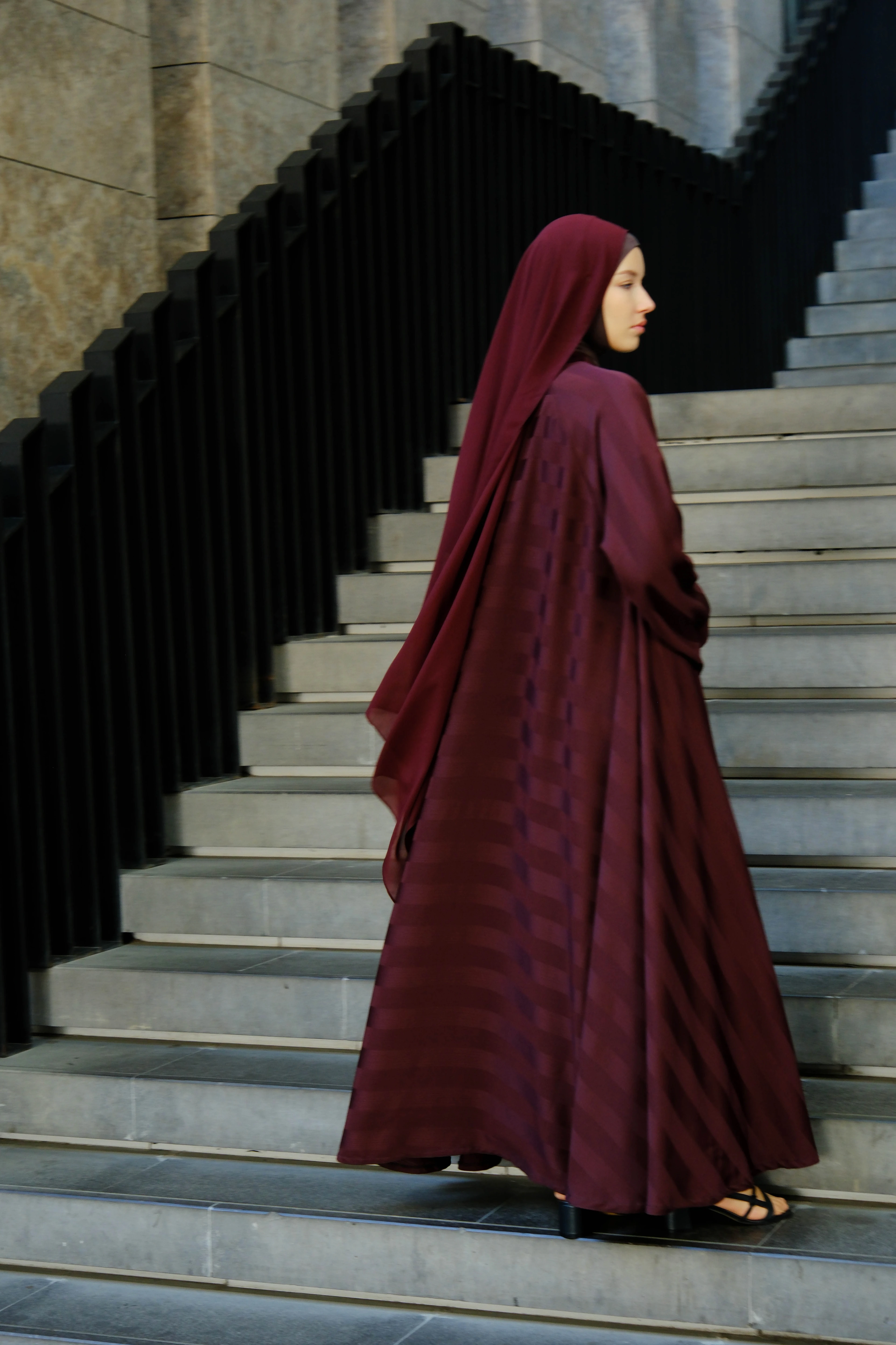 Katar Mevra Abaya - Bordo