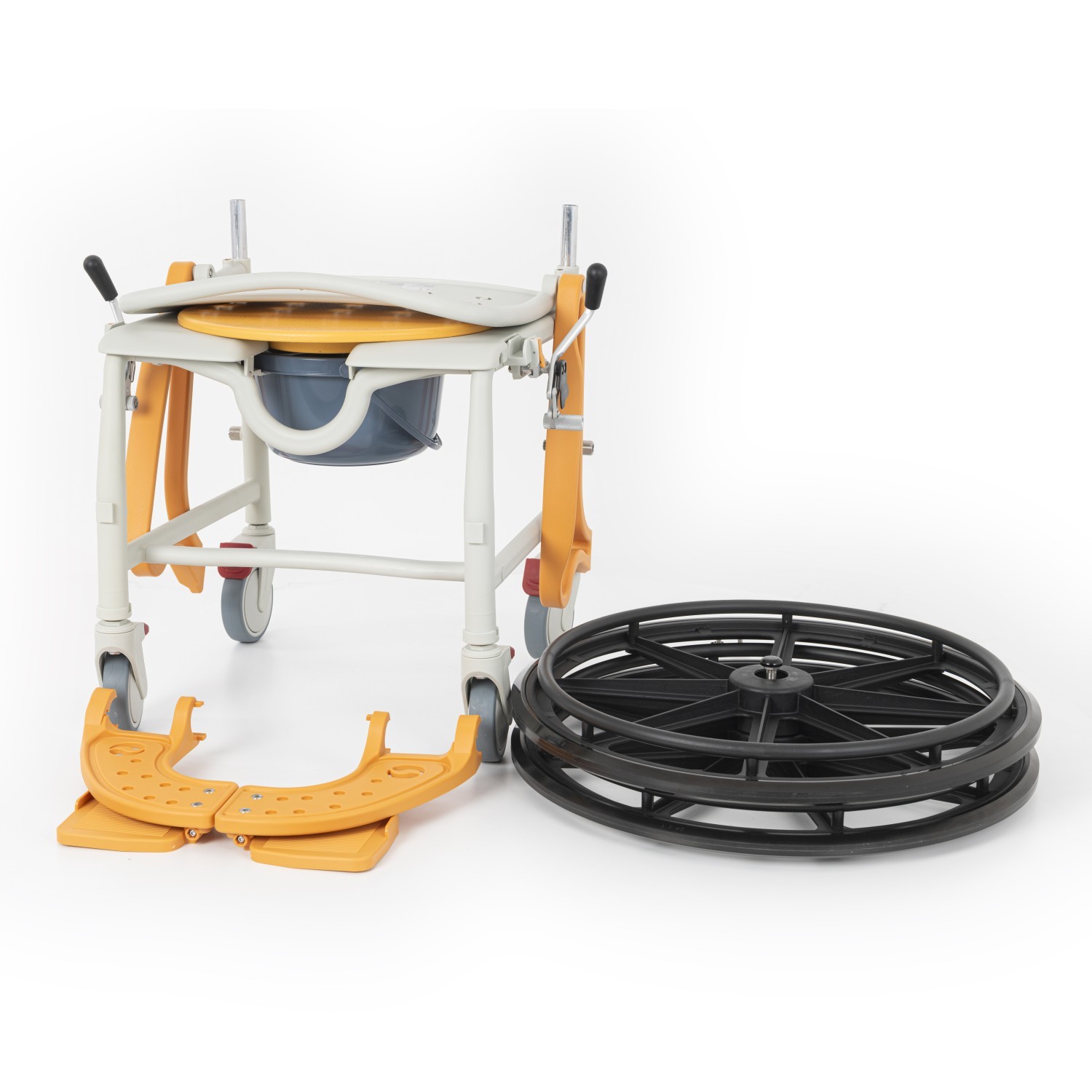 Comfort Plus DM-8088B Banyo ve Tuvalet Sandalyesi (Turuncu) (6 Tekerlekli)