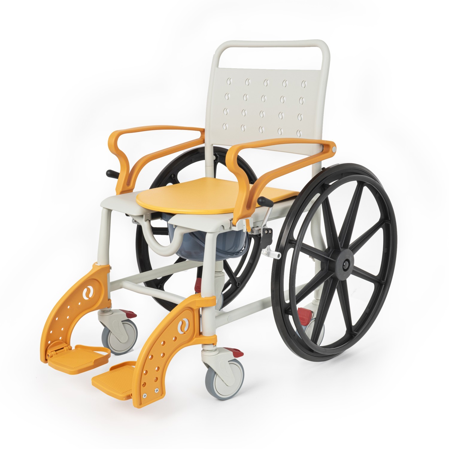 Comfort Plus DM-8088B Banyo ve Tuvalet Sandalyesi (Turuncu) (6 Tekerlekli)