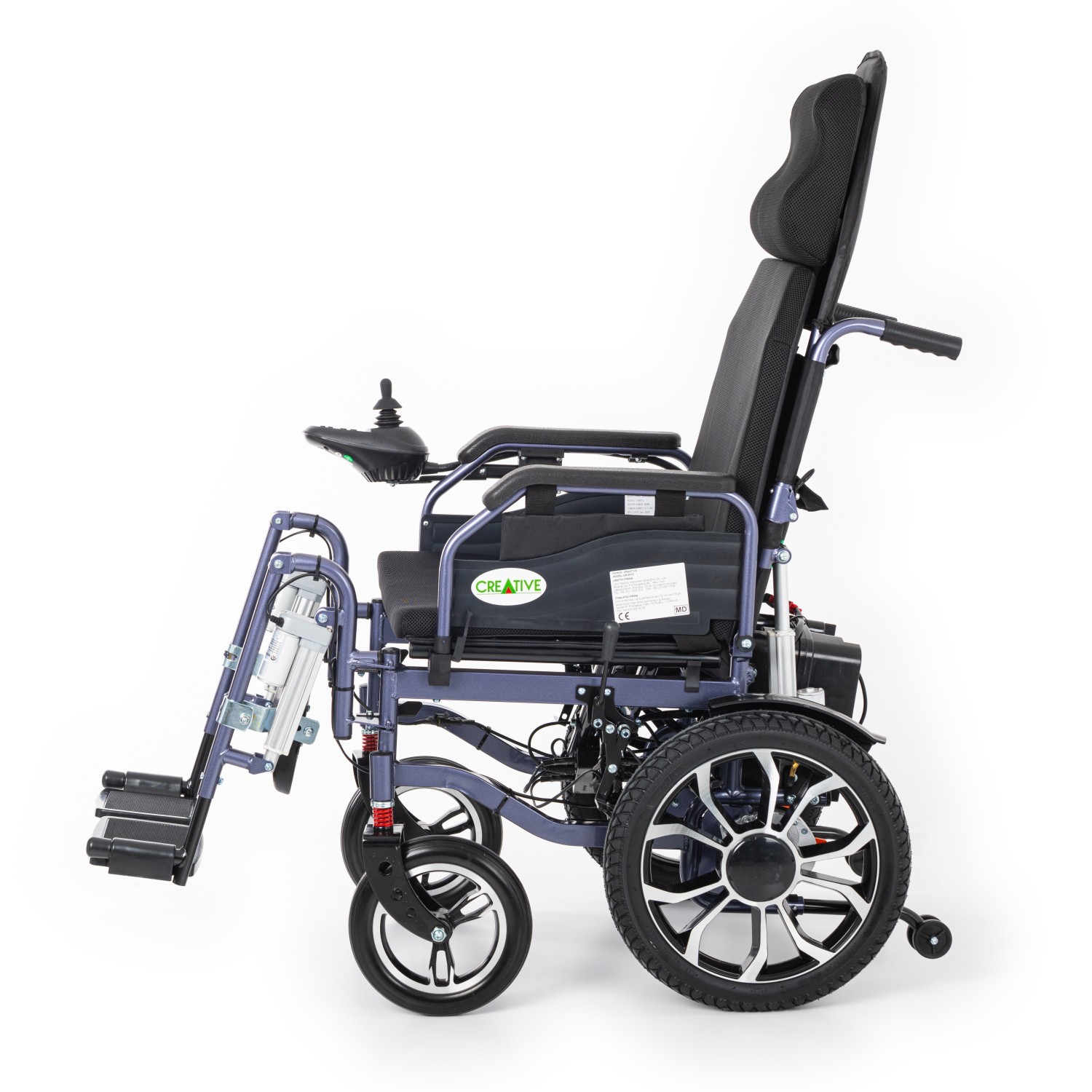 Creative CR-8012 Akülü Tekerlekli Sandalye Özellikli Motorlu Sırt Yatar ve Motorlu Ayak Kalkar-(Havalı Minder) Hediyeli