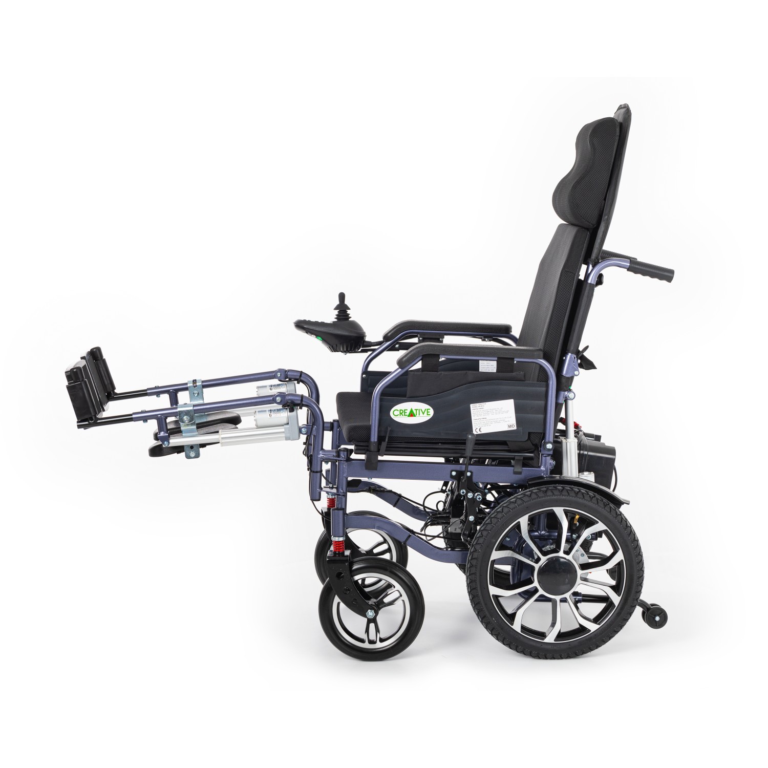 Creative CR-8012 Akülü Tekerlekli Sandalye Özellikli Motorlu Sırt Yatar ve Motorlu Ayak Kalkar-(Havalı Minder) Hediyeli