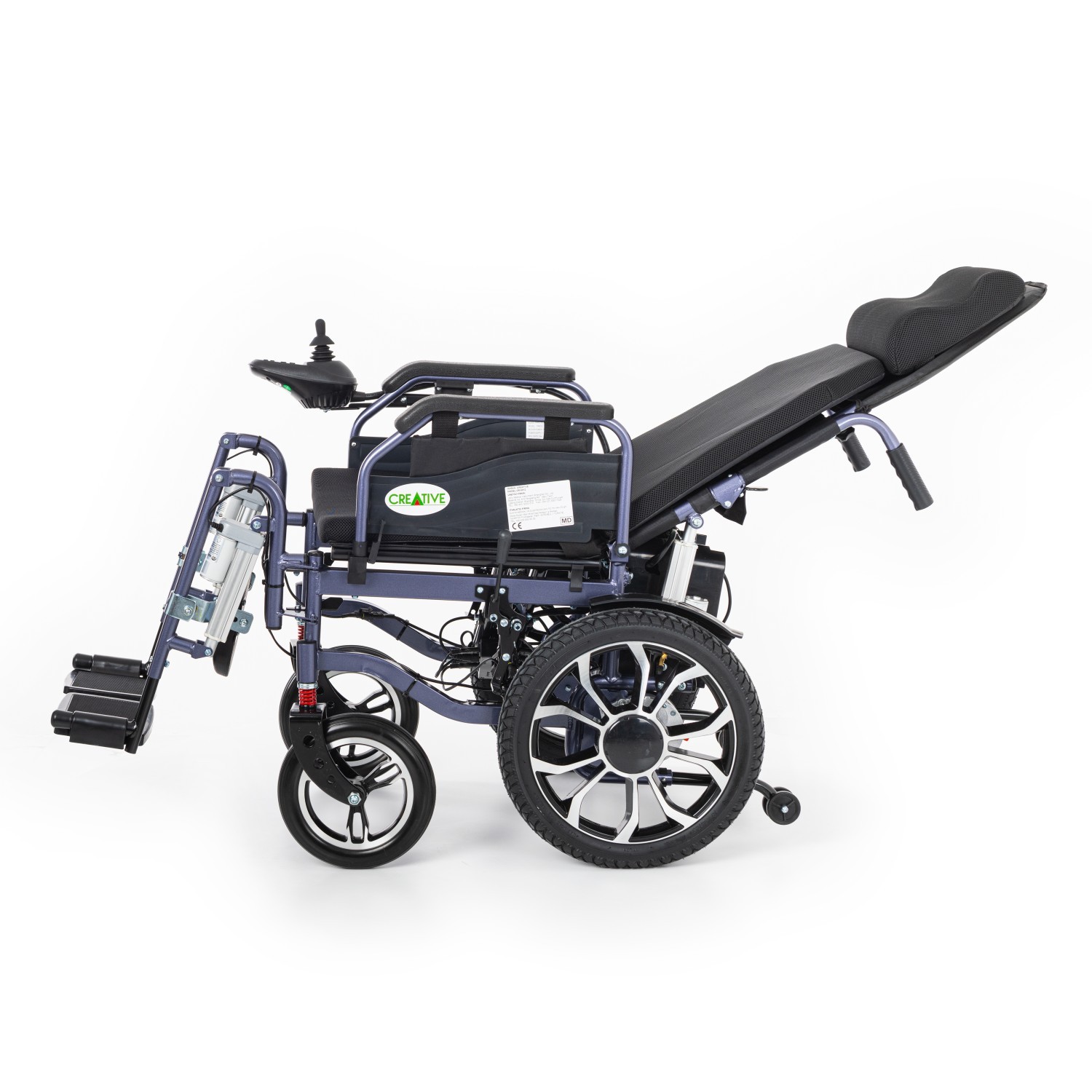 Creative CR-8012 Akülü Tekerlekli Sandalye Özellikli Motorlu Sırt Yatar ve Motorlu Ayak Kalkar-(Havalı Minder) Hediyeli