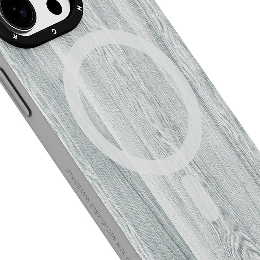 iPhone 15 Pro Max Kılıf Magsafe Şarj Özellikli Sararmaya Dayanıklı Youngkit Wood Forest Serisi Kılıf