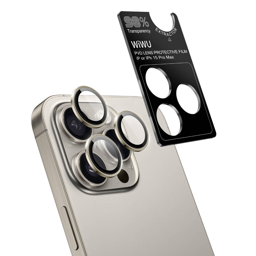 iPhone 15 Pro Wiwu LG-003 Lens Guard Çizilmeye Karşı Dayanıklı Safir Kamera Lens Koruyucu