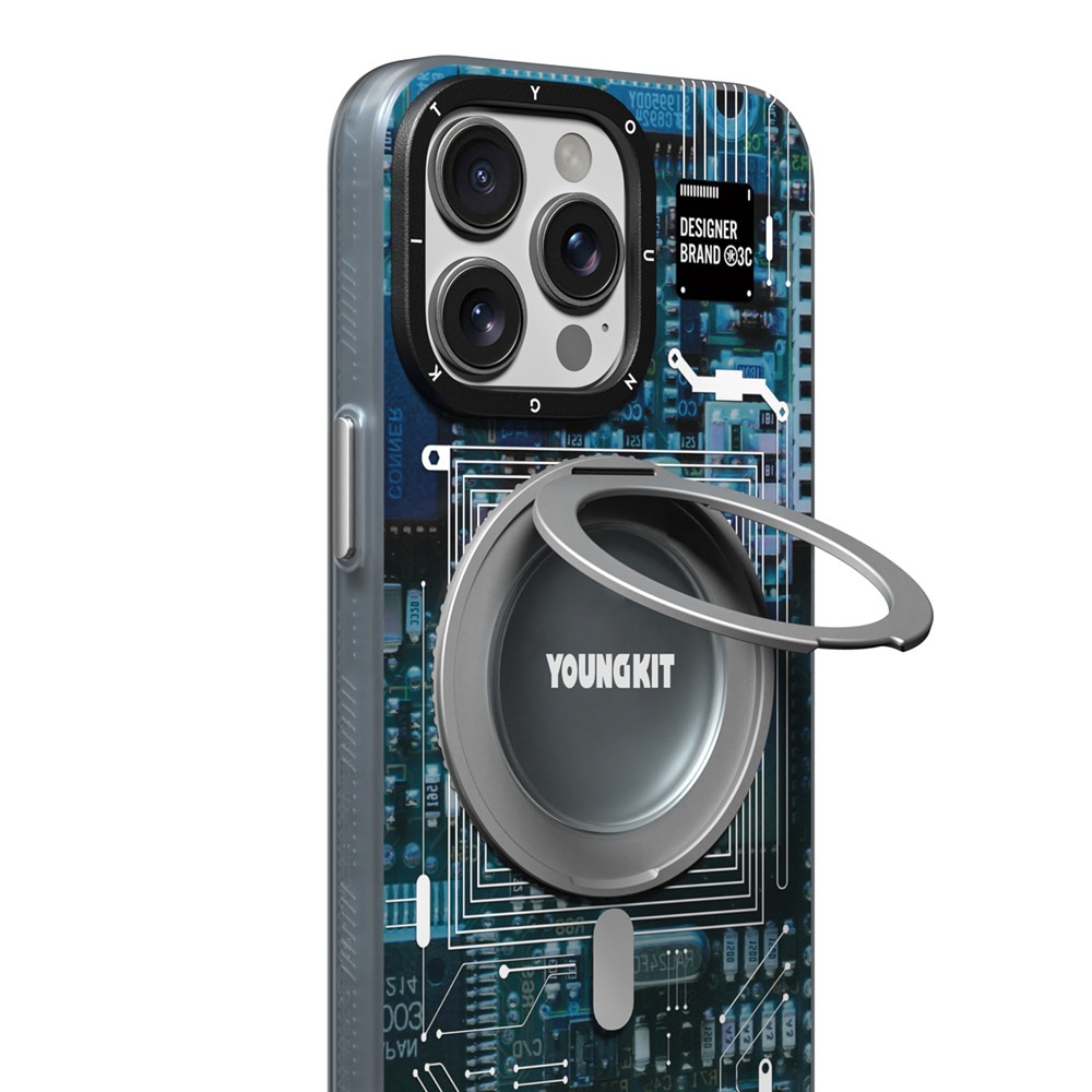 iPhone 14 Pro Max Kılıf Magsafe Şarj Özellikli Youngkit 360° Standlı Technology Serisi Kılıf