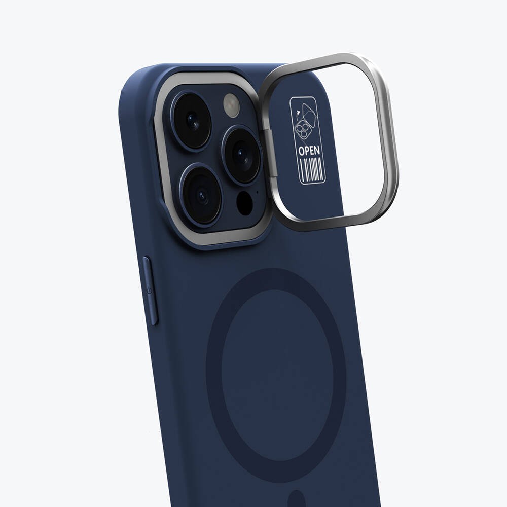 iPhone 15 Pro Max Kılıf Magsafe Şarj Özellikli Kamera Standlı Youngkit Bitty Cream Kapak