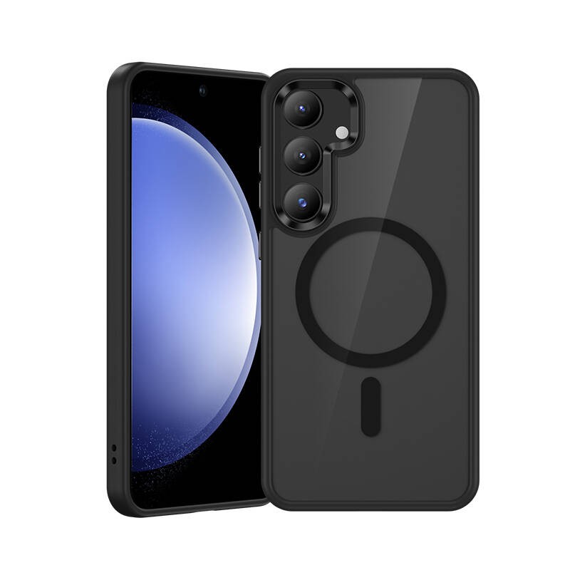 Galaxy S25 Plus Kılıf M-safe Şarj Özellikli Şeffaf Arka Yüzey Benks MagClap TPU Çerçeve Kapak