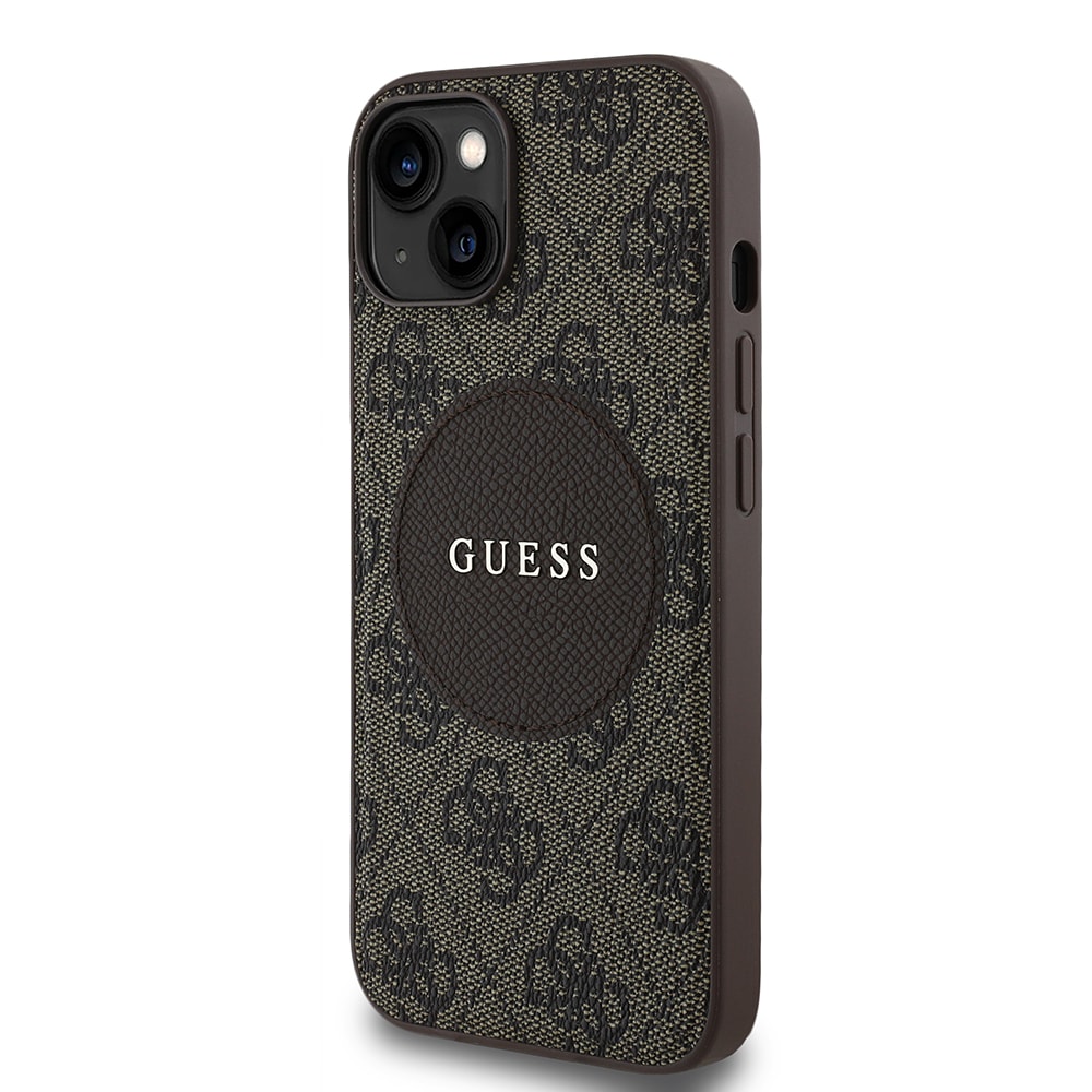 Apple iPhone 14 Kılıf Guess Orjinal Lisanslı Magsafe Şarj Özellikli Yazı Logolu Circle Classic Kapak