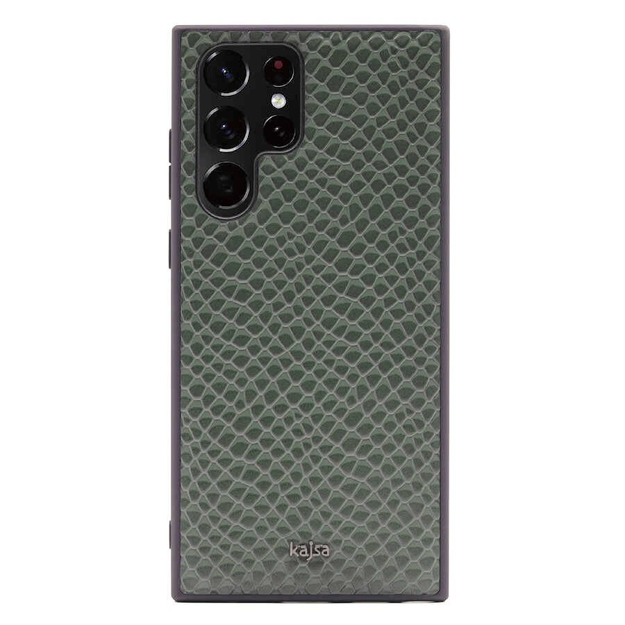 Galaxy S22 Ultra Kılıf ​Kajsa Pearl Pattern Hakiki Deri Kılıf