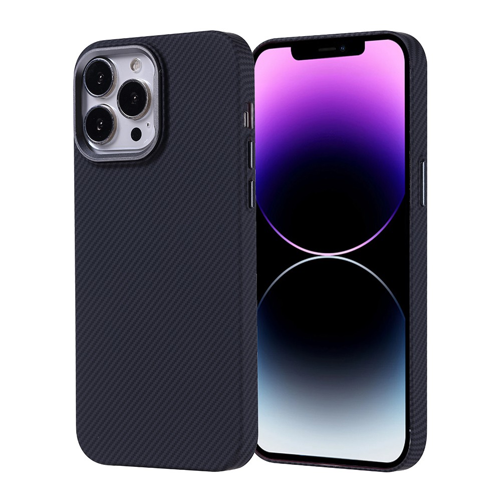 Apple iPhone 14 Pro Max Kılıf Magsafe Şarj Özellikli Karbon Fiber Görünümlü Zore Nekst Kapak