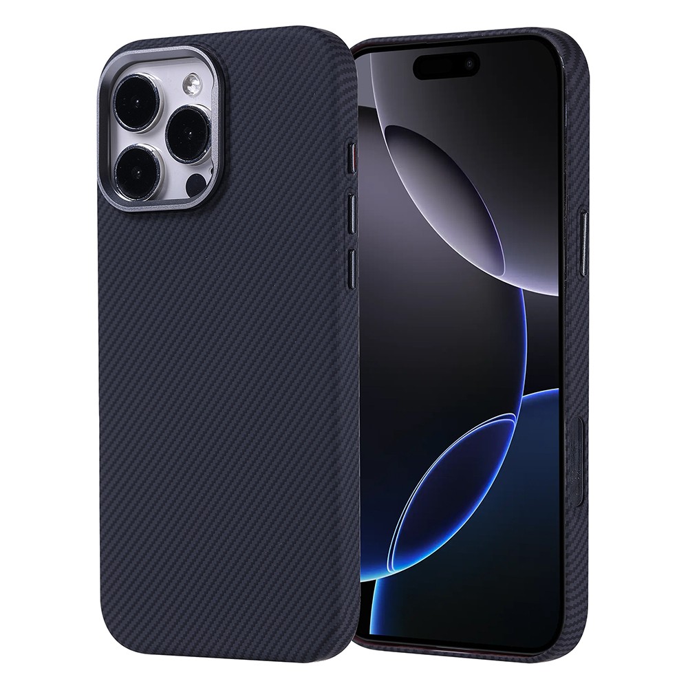 Apple iPhone 16 Pro Kılıf Magsafe Şarj Özellikli Karbon Fiber Görünümlü Zore Nekst Kapak