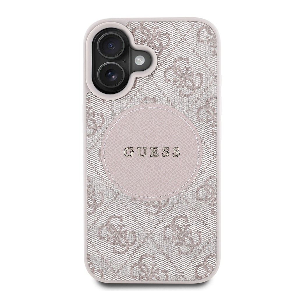Apple iPhone 16 Kılıf Guess Orjinal Lisanslı Magsafe Şarj Özellikli Yazı Logolu Circle Classic Kapak