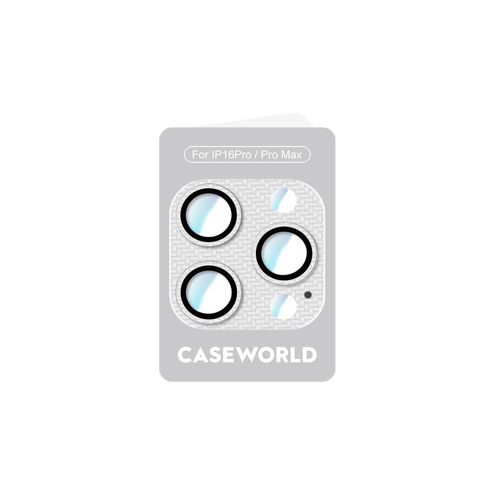 Apple iPhone 16 Pro CaseWorld Karbon Fiber Serisi Anti Reflective Ultra Clear Full Kamera Lens Koruyucu