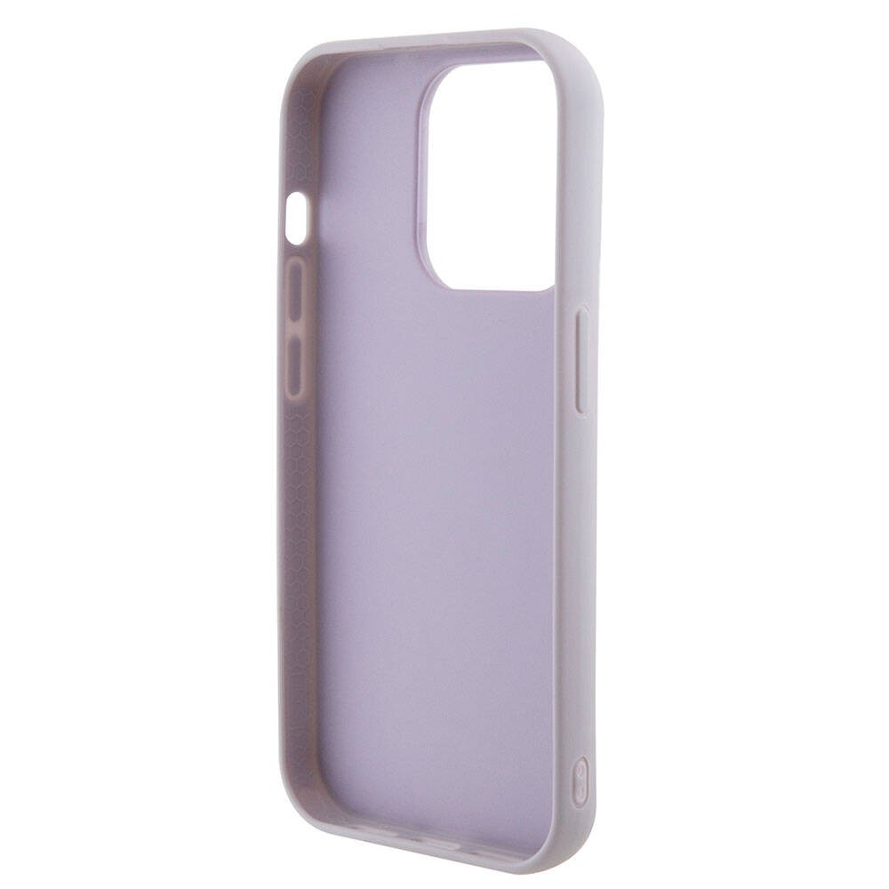 iPhone 15 Pro Kılıf Guess Orjinal Lisanslı PU Deri Metal Yazı Logolu Kapitone Kılıf