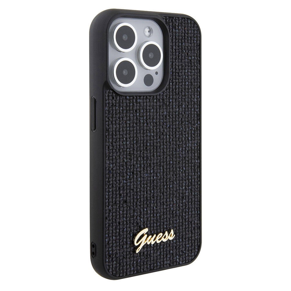 iPhone 15 Pro Kılıf Guess Orjinal Lisanslı Yazı Logolu Disco Script Metal Kılıf