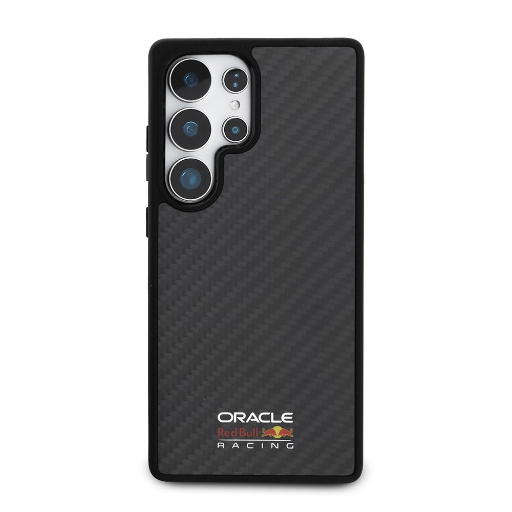 Galaxy S25 Ultra Kılıf Redbull Orjinal Lisanslı Magsafe Şarj Özellikli Karbon Fiber Tasarımlı Parlayan Logolu Kapak