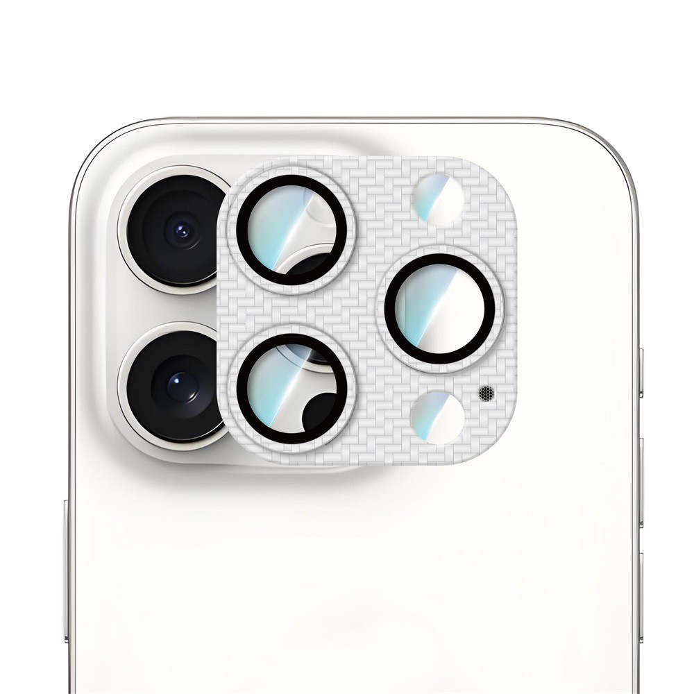 Apple iPhone 16 Pro Max CaseWorld Karbon Fiber Serisi Anti Reflective Ultra Clear Full Kamera Lens Koruyucu