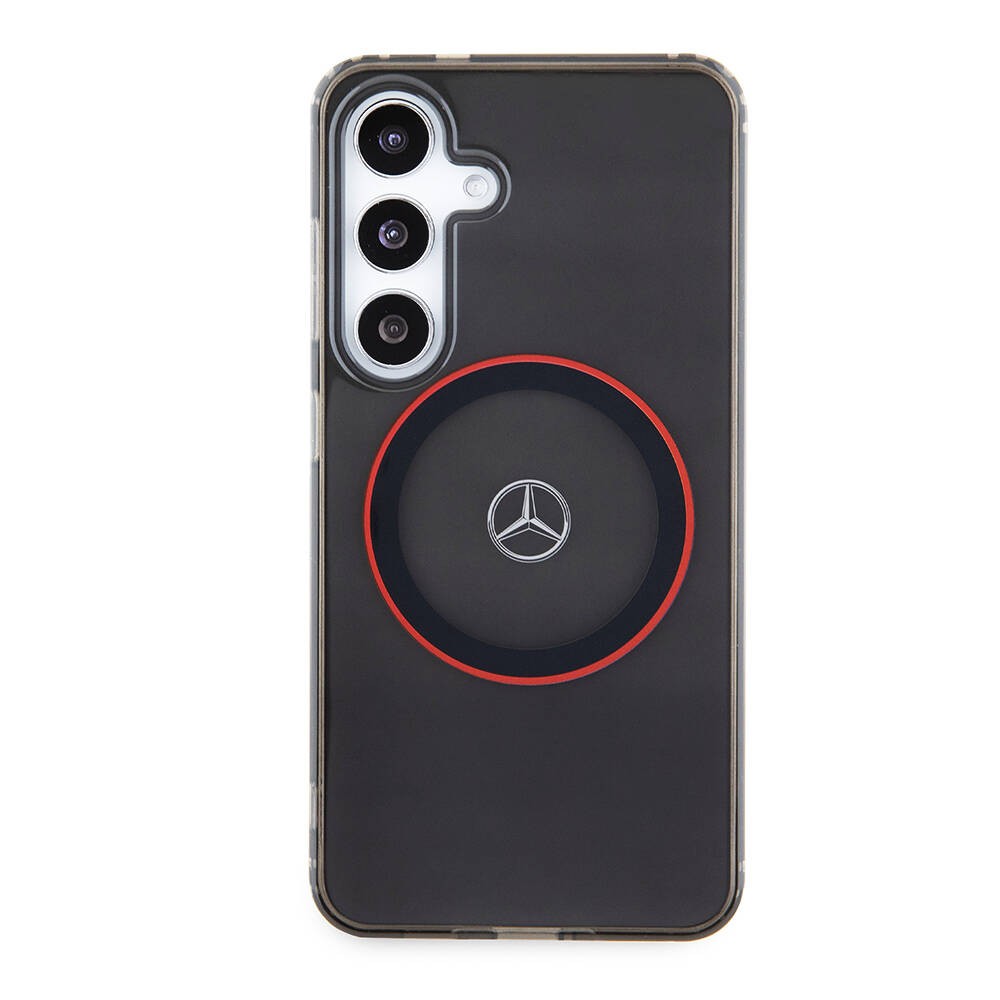 Galaxy S24 Kılıf Mercedes Benz Orjinal Lisanslı Magsafe Şarj Özellikli IML Yıldız Logolu Red Ring Kılıf