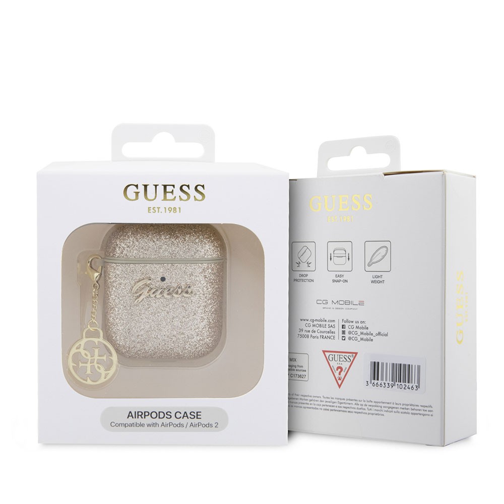 Airpods Kılıf GUESS Glitter 4G Charm Kapak