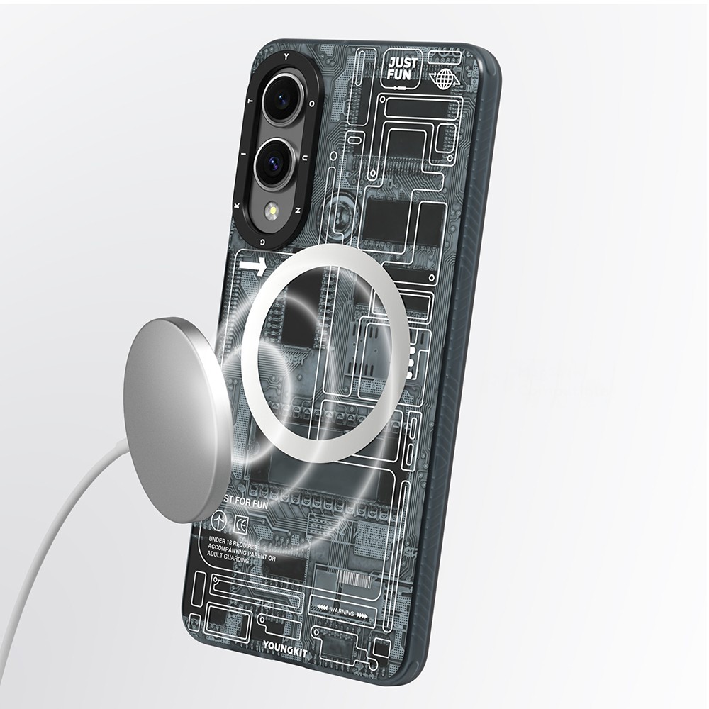 Galaxy S25 Edge Kılıf M-safe Şarj Özellikli Youngkit Technology Serisi Kapak