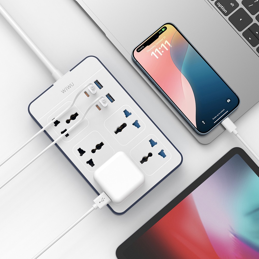 Wiwu Wi-S006 20W GaN Tech Power Strip 11 in 1 Çoklu Priz