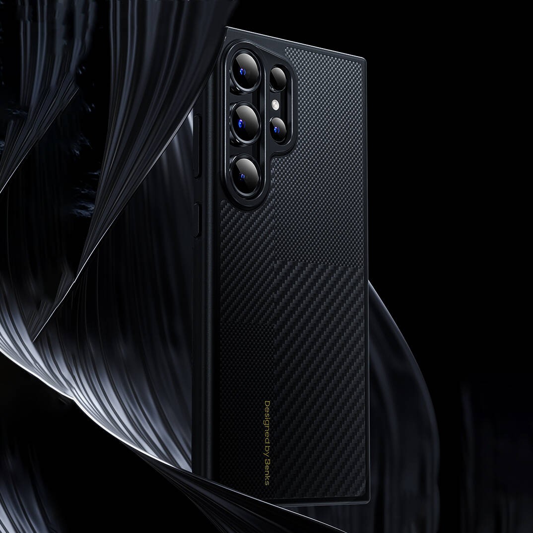 Galaxy S25 Kılıf M-safe Şarj Özellikli Karbon Fiber Benks Montage Hybrid ArmorPro Kevlar Kapak