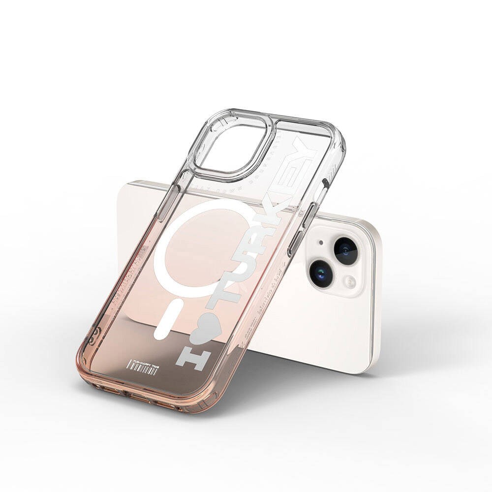 iPhone 15 Kılıf Magsafe Şarj Özellikli Transparan Renk Geçişli Wiwu Turkey C Serisi Kılıf