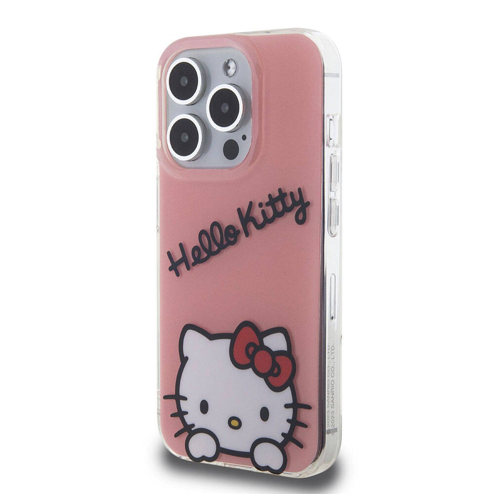 iPhone 15 Pro Kılıf Hello Kitty Orjinal Lisanslı Askılı Yazı ve İkonik Logolu Daydreaming Kılıf