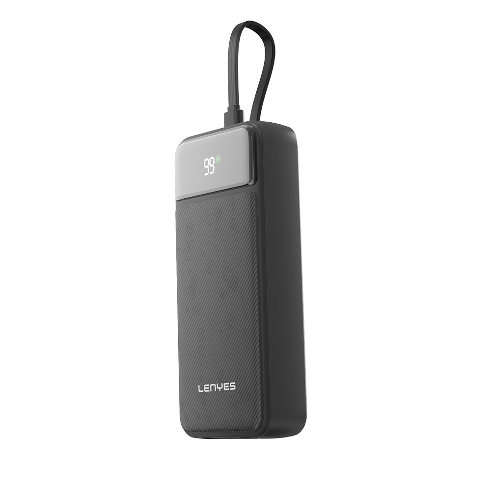 Lenyes PX255D Dijital LED Ekranlı Type-C ve Lightning Kablolu Powerbank 22.5W 20.000mAh