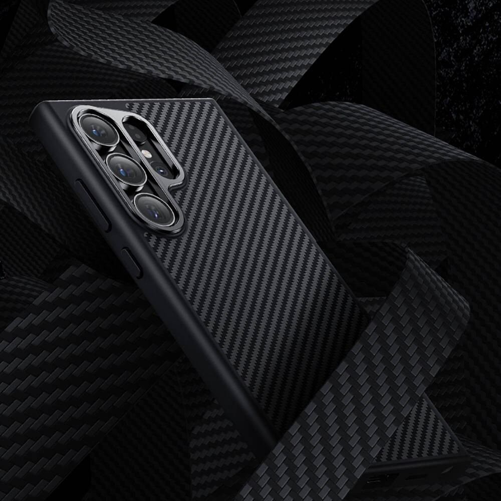 Galaxy S25 Kılıf Karbon Fiber M-safe Şarj Özellikli Benks Hybrid ArmorPro 600D Kevlar Kapak