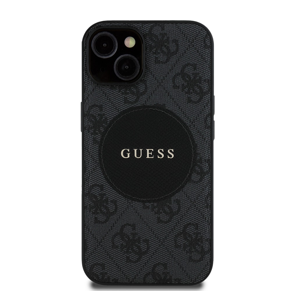 Apple iPhone 14 Kılıf Guess Orjinal Lisanslı Magsafe Şarj Özellikli Yazı Logolu Circle Classic Kapak