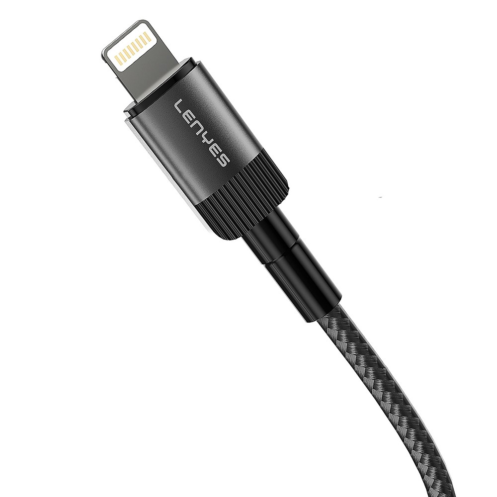 Lenyes LC546 Type-C to Lightning Örgü Tasarımlı Hızlı Şarj Özellikli Data ve Şarj Kablosu 27W 1M