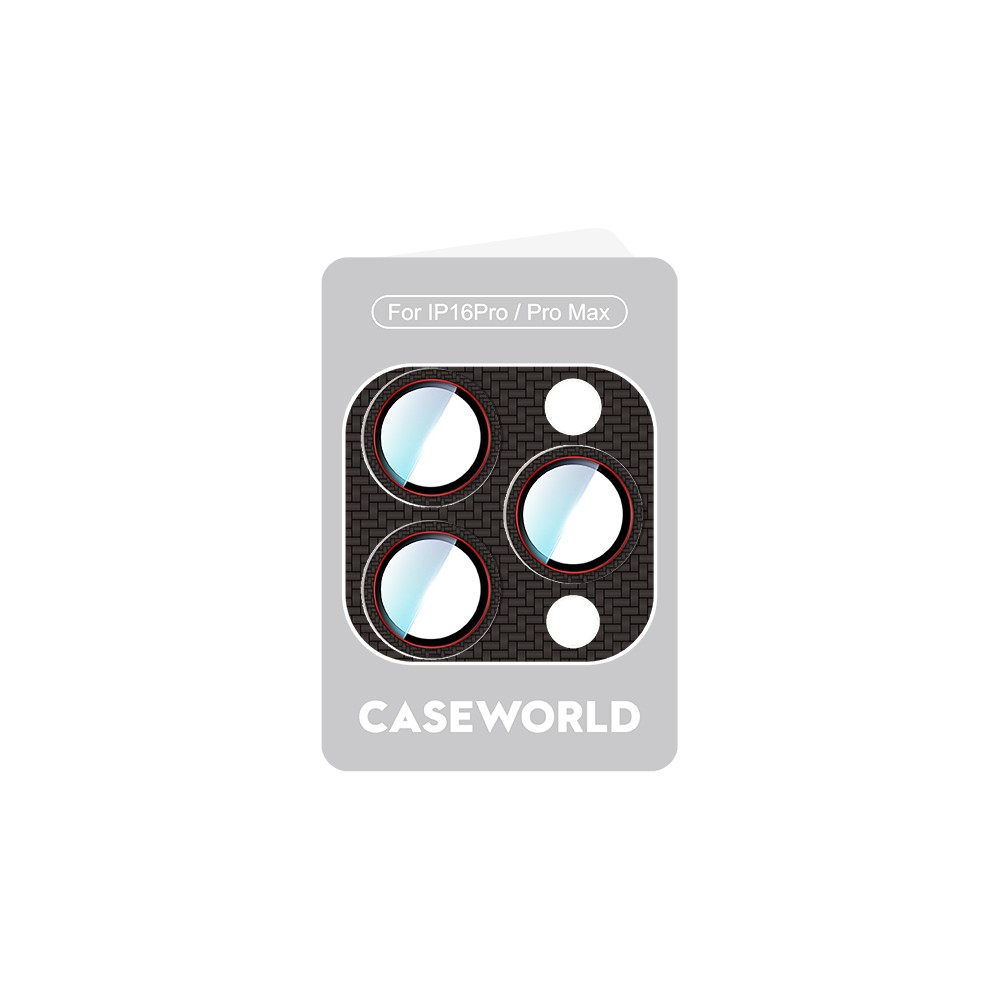 Apple iPhone 16 Pro CaseWorld Karbon Fiber Serisi Anti Reflective Ultra Clear Full Kamera Lens Koruyucu