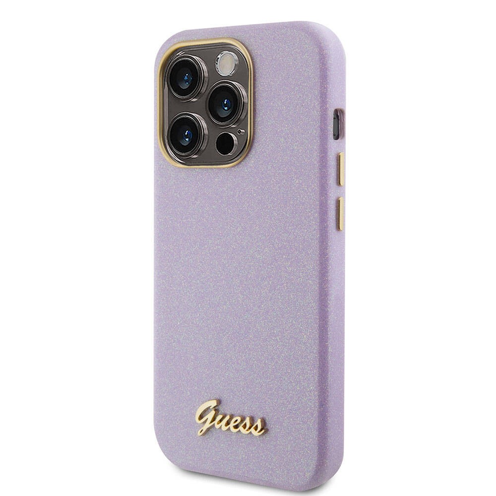iPhone 15 Pro Max Kılıf Guess Orjinal Lisanslı Yazı Logolu Glitter Glossy Script Kılıf