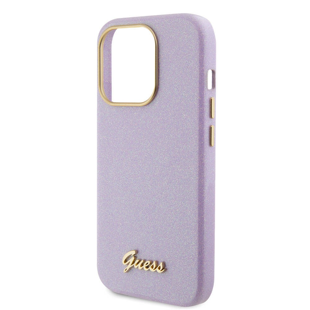 iPhone 15 Pro Max Kılıf Guess Orjinal Lisanslı Yazı Logolu Glitter Glossy Script Kılıf